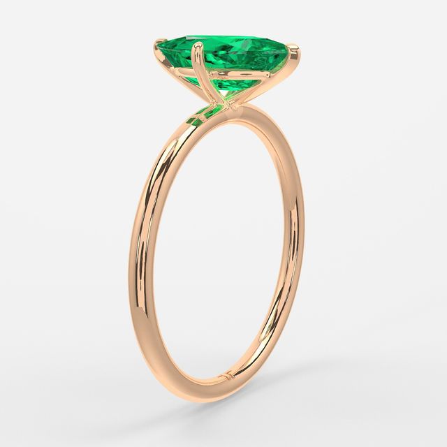 1 Carat Lab Grown Marquise Emerald Engagement Ring In Rose Gold – Chelsea