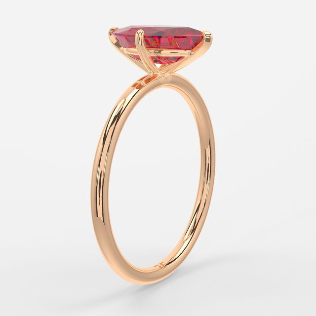 1 Carat Lab Grown Marquise Ruby Engagement Ring In Rose Gold – Chelsea