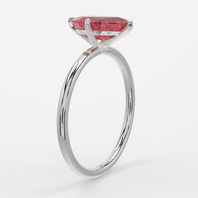 1 Carat Lab Grown Marquise Ruby Engagement Ring In White Gold – Chelsea