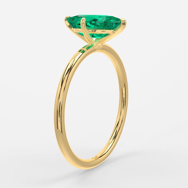 1 Carat Lab Grown Marquise Emerald Engagement Ring In Yellow Gold – Chelsea