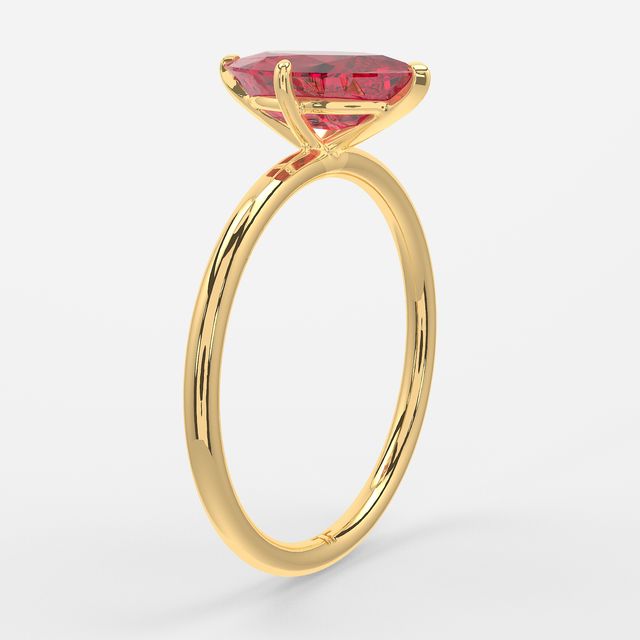 1 Carat Lab Grown Marquise Ruby Engagement Ring In Yellow Gold – Chelsea