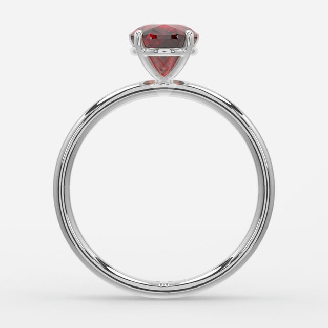 1 Carat Lab Grown Oval Ruby Engagement Ring In White Gold – Chelsea
