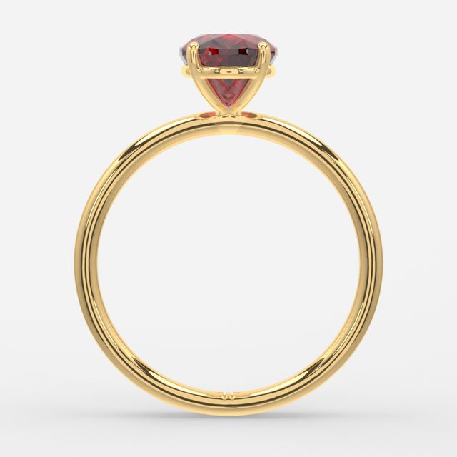 1 Carat Lab Grown Oval Ruby Engagement Ring In Yellow Gold – Chelsea