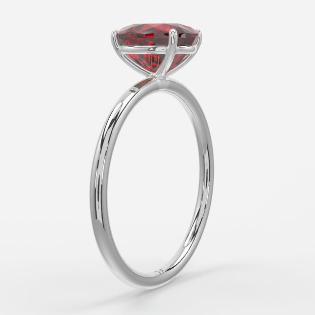 1 Carat Lab Grown Oval Ruby Engagement Ring In White Gold – Chelsea