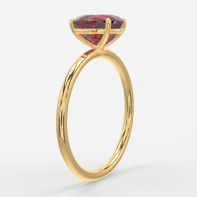 1 Carat Lab Grown Oval Ruby Engagement Ring In Yellow Gold – Chelsea