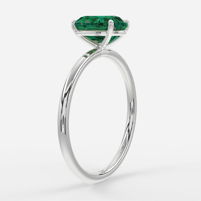 1 Carat Lab Grown Oval Emerald Engagement Ring In Platinum – Chelsea