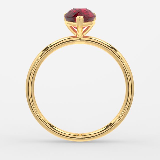 1 Carat Lab Grown Pear Ruby Engagement Ring In Yellow Gold – Chelsea
