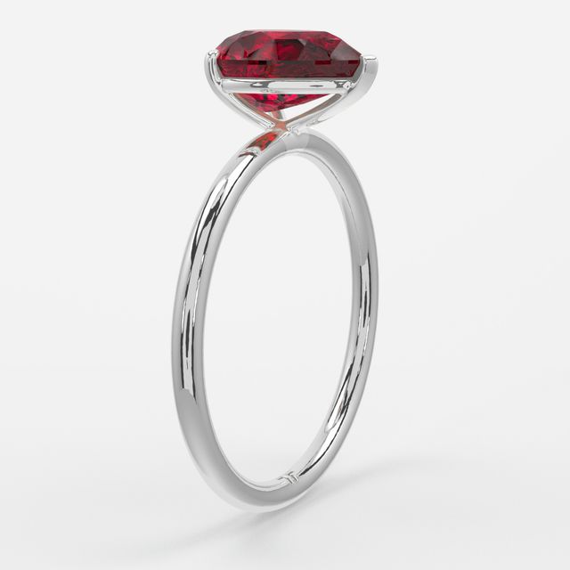 1 Carat Lab Grown Pear Ruby Engagement Ring In White Gold – Chelsea