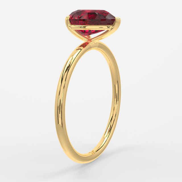 1 Carat Lab Grown Pear Ruby Engagement Ring In Yellow Gold – Chelsea