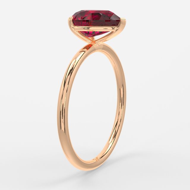 1 Carat Lab Grown Pear Ruby Engagement Ring In Rose Gold – Chelsea