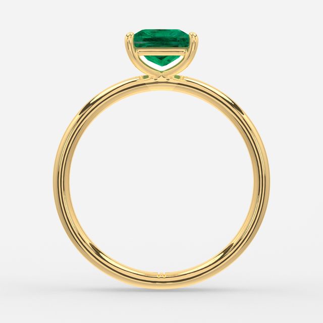 1 Carat Lab Grown Princess Emerald Ring In Yellow Gold – Chelsea