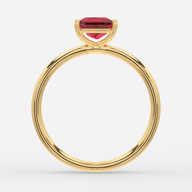 1 Carat Lab Grown Princess Ruby Engagement Ring In Yellow Gold – Chelsea