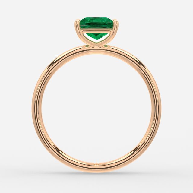 1 Carat Lab Grown Princess Emerald Ring In Rose Gold – Chelsea