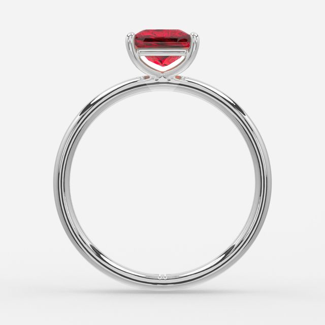 1 Carat Lab Grown Princess Ruby Engagement Ring In White Gold – Chelsea