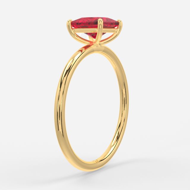 1 Carat Lab Grown Princess Ruby Engagement Ring In Yellow Gold – Chelsea