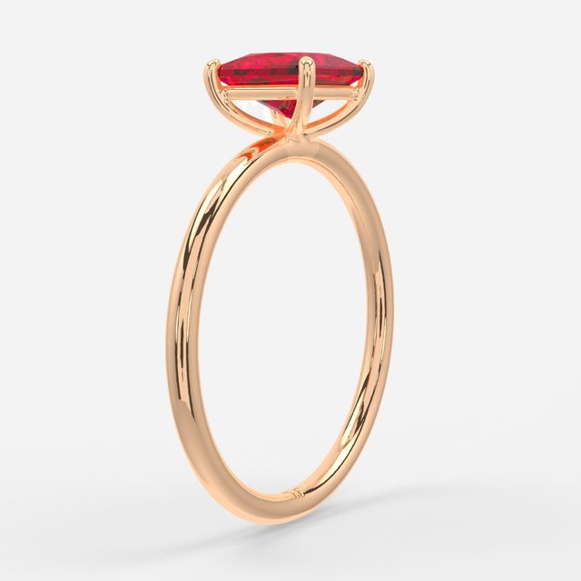 1 Carat Lab Grown Princess Ruby Engagement Ring In Rose Gold – Chelsea