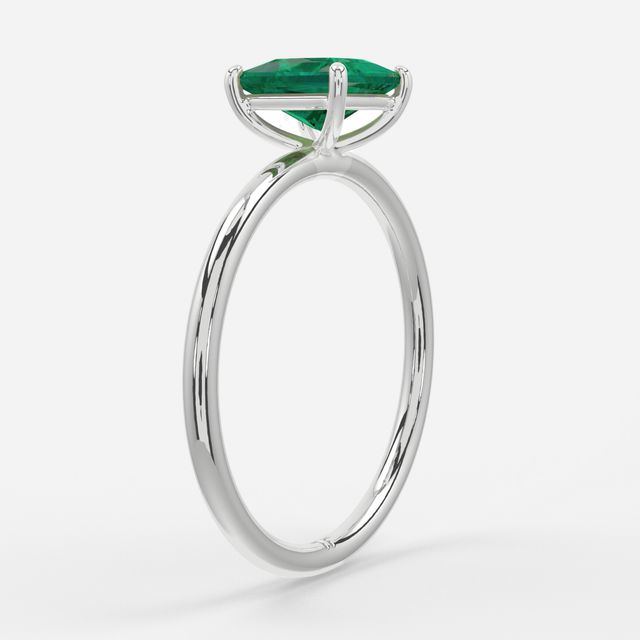 1 Carat Lab Grown Princess Emerald Ring In White Gold – Chelsea