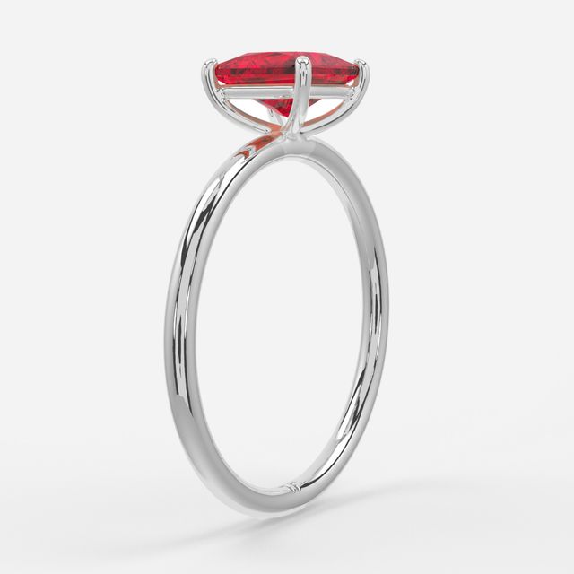 1 Carat Lab Grown Princess Ruby Engagement Ring In White Gold – Chelsea