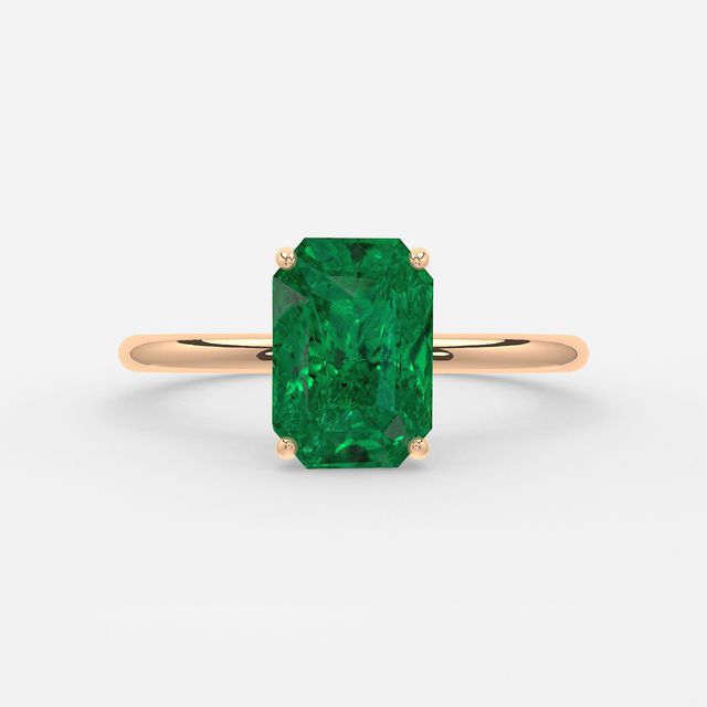 1 Carat Lab Grown Radiant Emerald Engagement Ring In Rose Gold – Chelsea