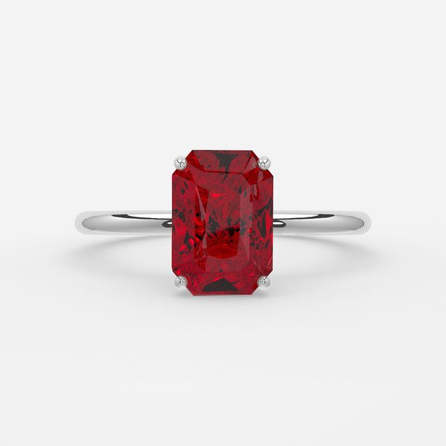 1 Carat Lab Grown Radiant Ruby Engagement Ring In Platinum – Chelsea