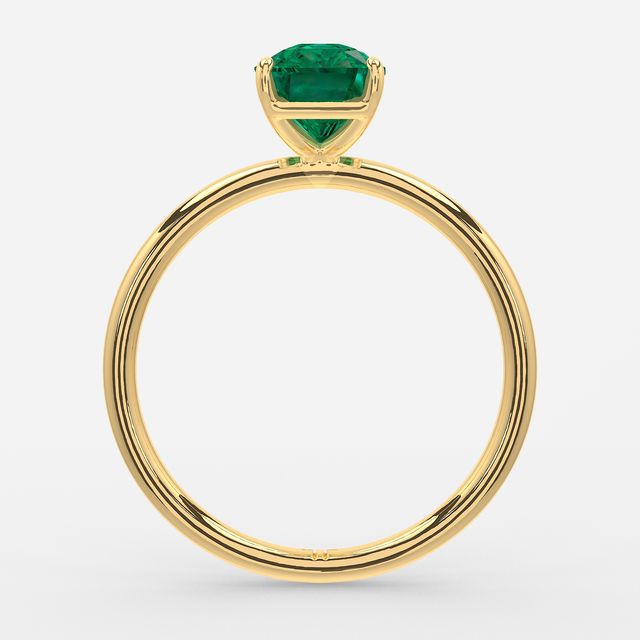1 Carat Lab Grown Radiant Emerald Engagement Ring In Yellow Gold – Chelsea