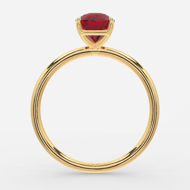 1 Carat Lab Grown Radiant Ruby Engagement Ring In Yellow Gold – Chelsea