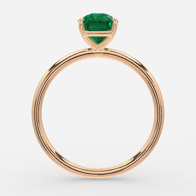 1 Carat Lab Grown Radiant Emerald Engagement Ring In Rose Gold – Chelsea