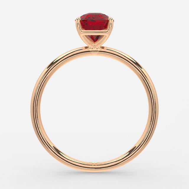 1 Carat Lab Grown Radiant Ruby Engagement Ring In Rose Gold – Chelsea