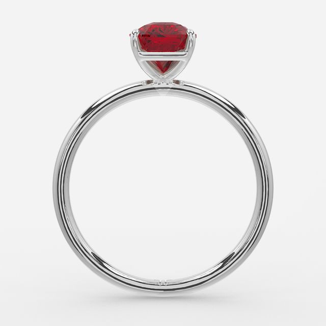 1 Carat Lab Grown Radiant Ruby Engagement Ring In Platinum – Chelsea
