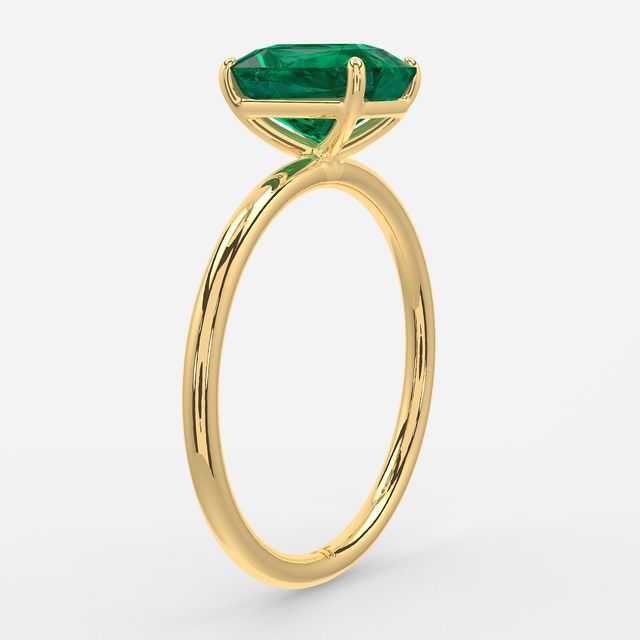 1 Carat Lab Grown Radiant Emerald Engagement Ring In Yellow Gold – Chelsea