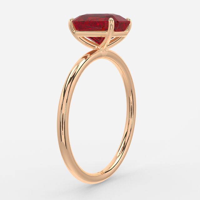 1 Carat Lab Grown Radiant Ruby Engagement Ring In Rose Gold – Chelsea