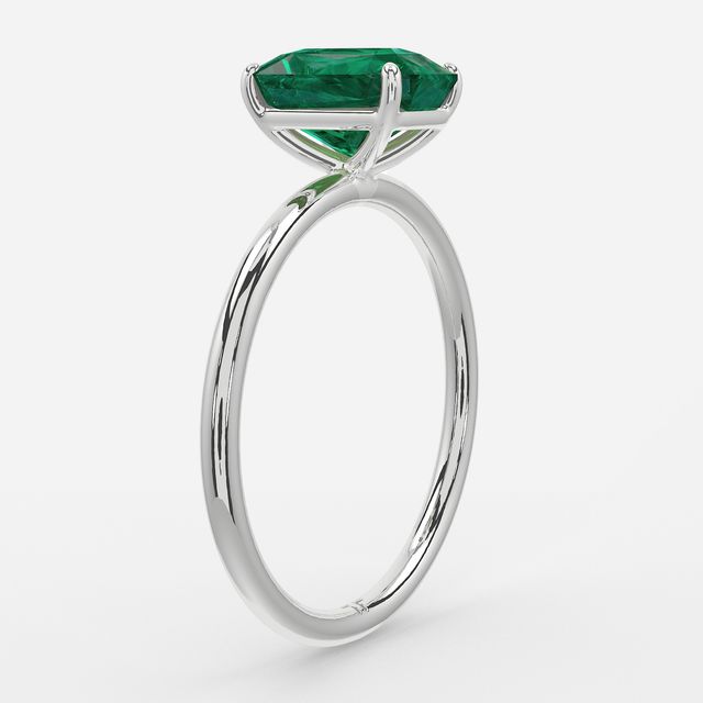 1 Carat Lab Grown Radiant Emerald Engagement Ring In White Gold – Chelsea