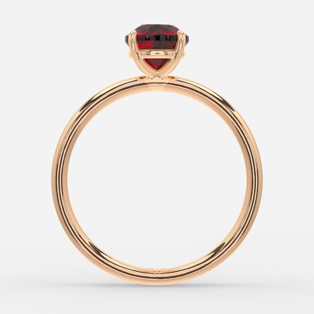 1 Carat Lab Grown Round Ruby Engagement Ring In Rose Gold – Chelsea
