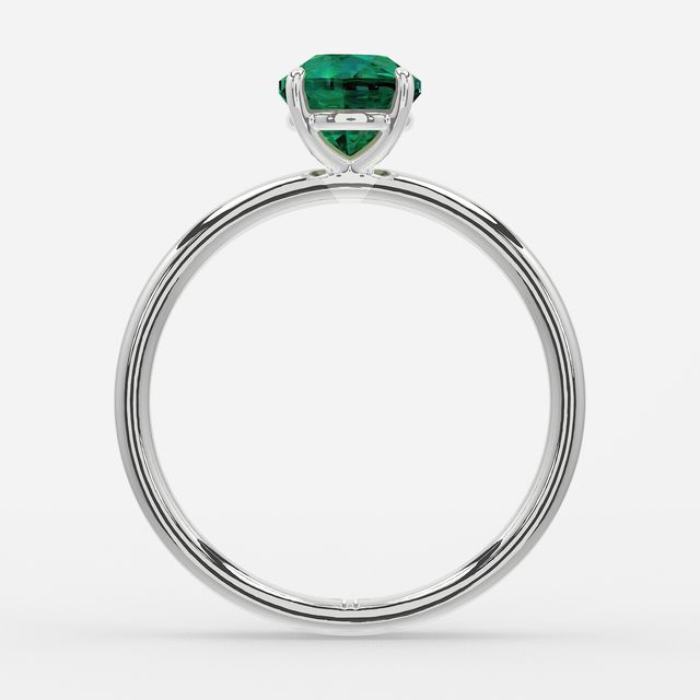 1 Carat Lab Grown Round Emerald Engagement Ring In White Gold – Chelsea