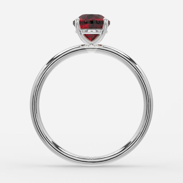 1 Carat Lab Grown Round Ruby Engagement Ring In Platinum – Chelsea