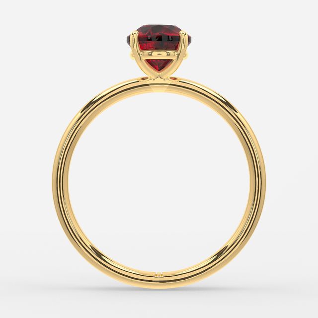 1 Carat Lab Grown Round Ruby Engagement Ring In Yellow Gold – Chelsea