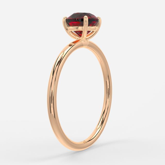 1 Carat Lab Grown Round Ruby Engagement Ring In Rose Gold – Chelsea