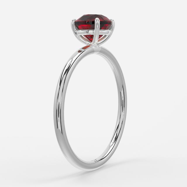 1 Carat Lab Grown Round Ruby Engagement Ring In Platinum – Chelsea