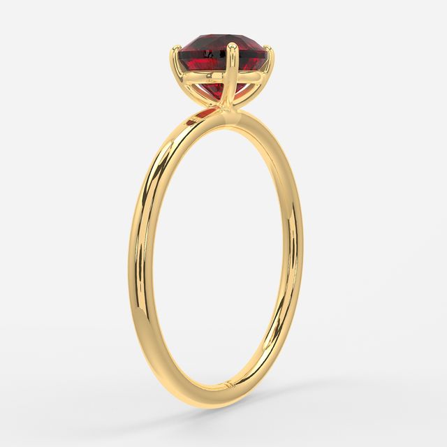 1 Carat Lab Grown Round Ruby Engagement Ring In Yellow Gold – Chelsea
