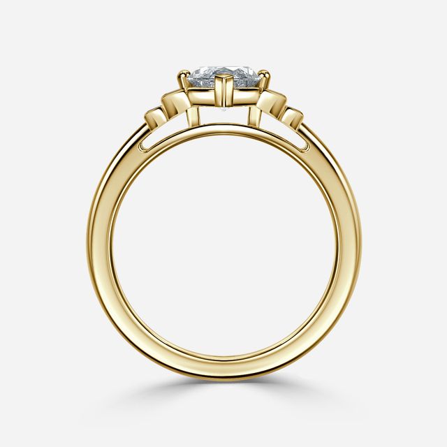 Kaia Yellow Gold Trilogy Engagement Ring