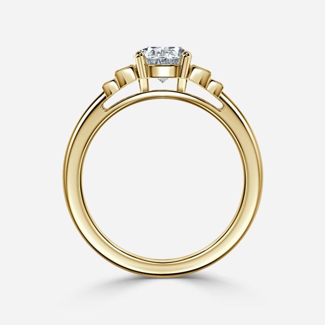Kaia Yellow Gold Trilogy Engagement Ring