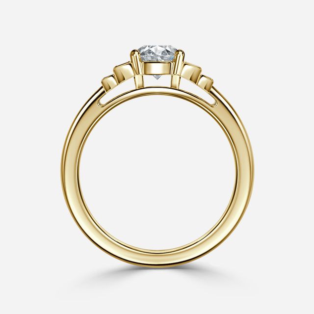Kaia Yellow Gold Trilogy Engagement Ring