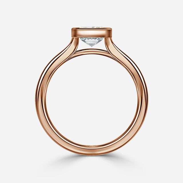 London Rose Gold Bezel-Set Engagement Ring