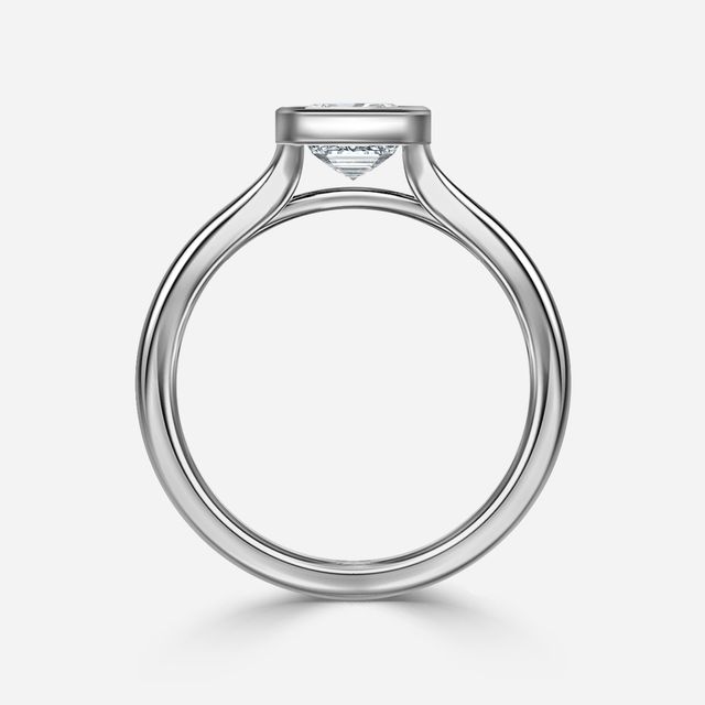 London Platinum Bezel-Set Engagement Ring