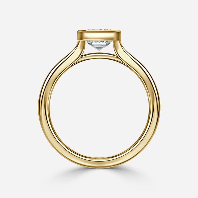 London Yellow Gold Bezel-Set Engagement Ring