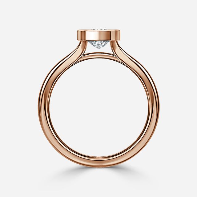 London Rose Gold Bezel-Set Engagement Ring