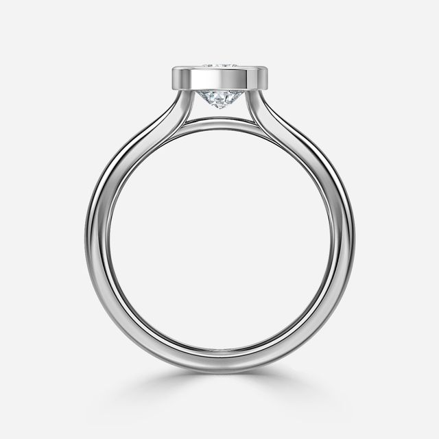 London Platinum Bezel-Set Engagement Ring
