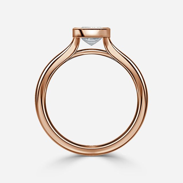 London Rose Gold Bezel-Set Engagement Ring