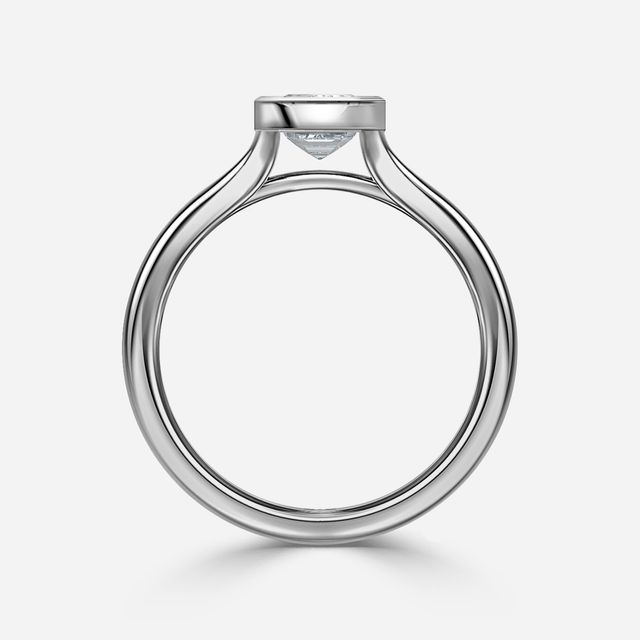 London Platinum Bezel-Set Engagement Ring