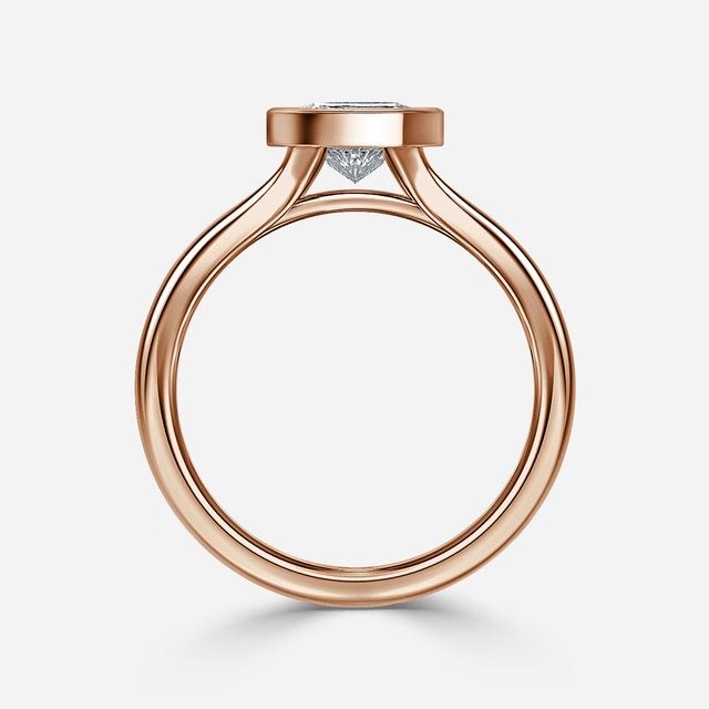 London Rose Gold Bezel-Set Engagement Ring